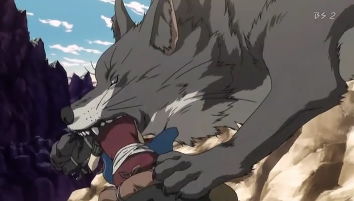 Seirei no Moribito - Wolf eating Balsa (Вовк, що їсть Балсу)